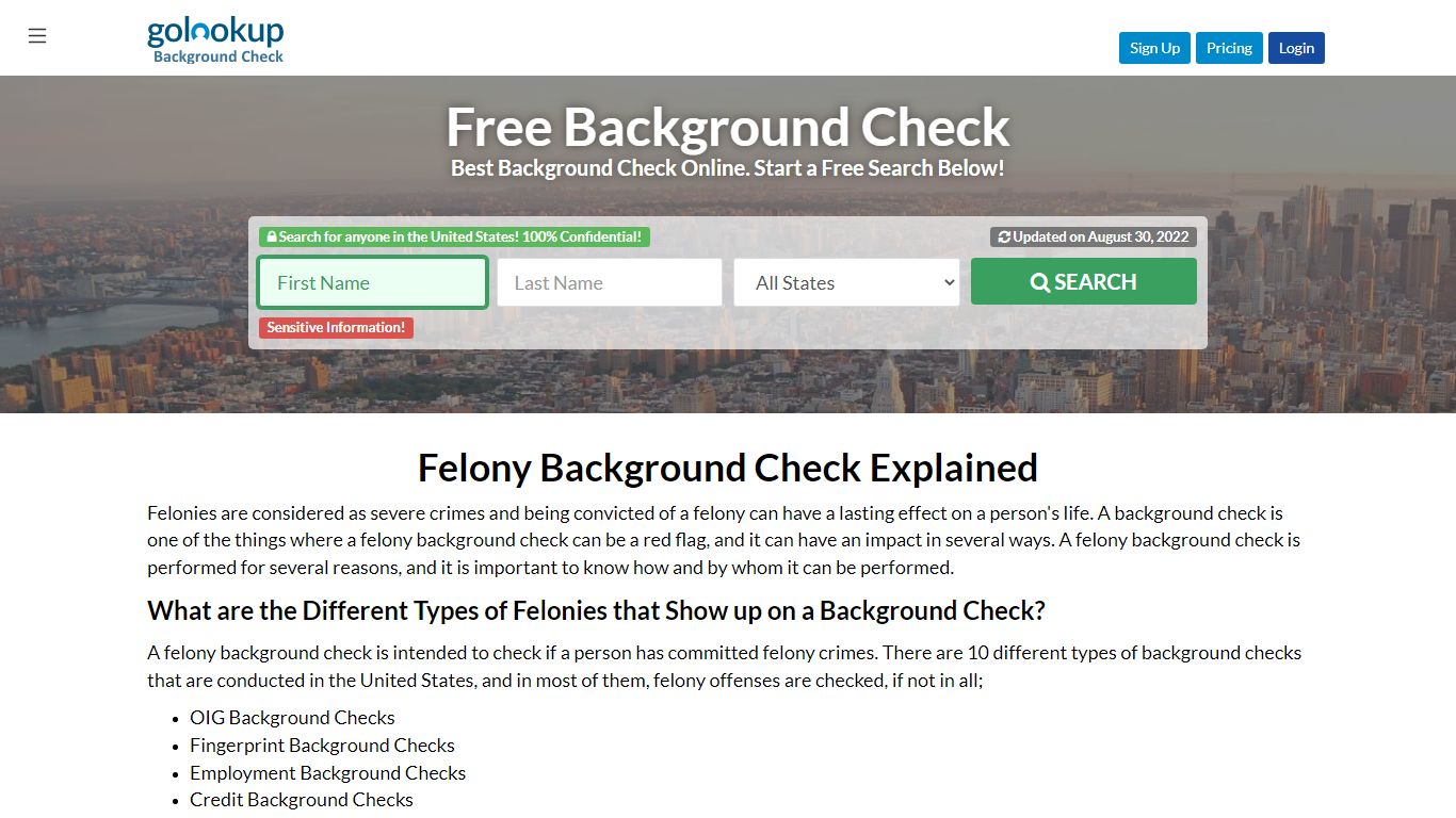 Felony Check, Felony Records, Felony Background Check - GoLookUp